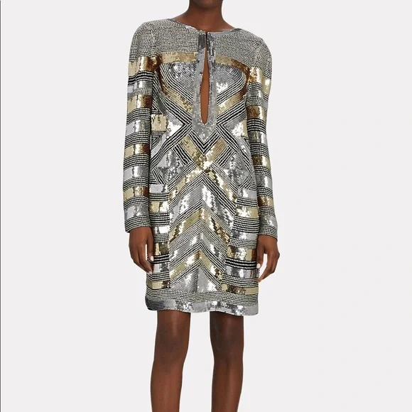 dundas mini dress DUNDAS x REVOLVE Munroe Embellished Mini Dress in Black & Silver